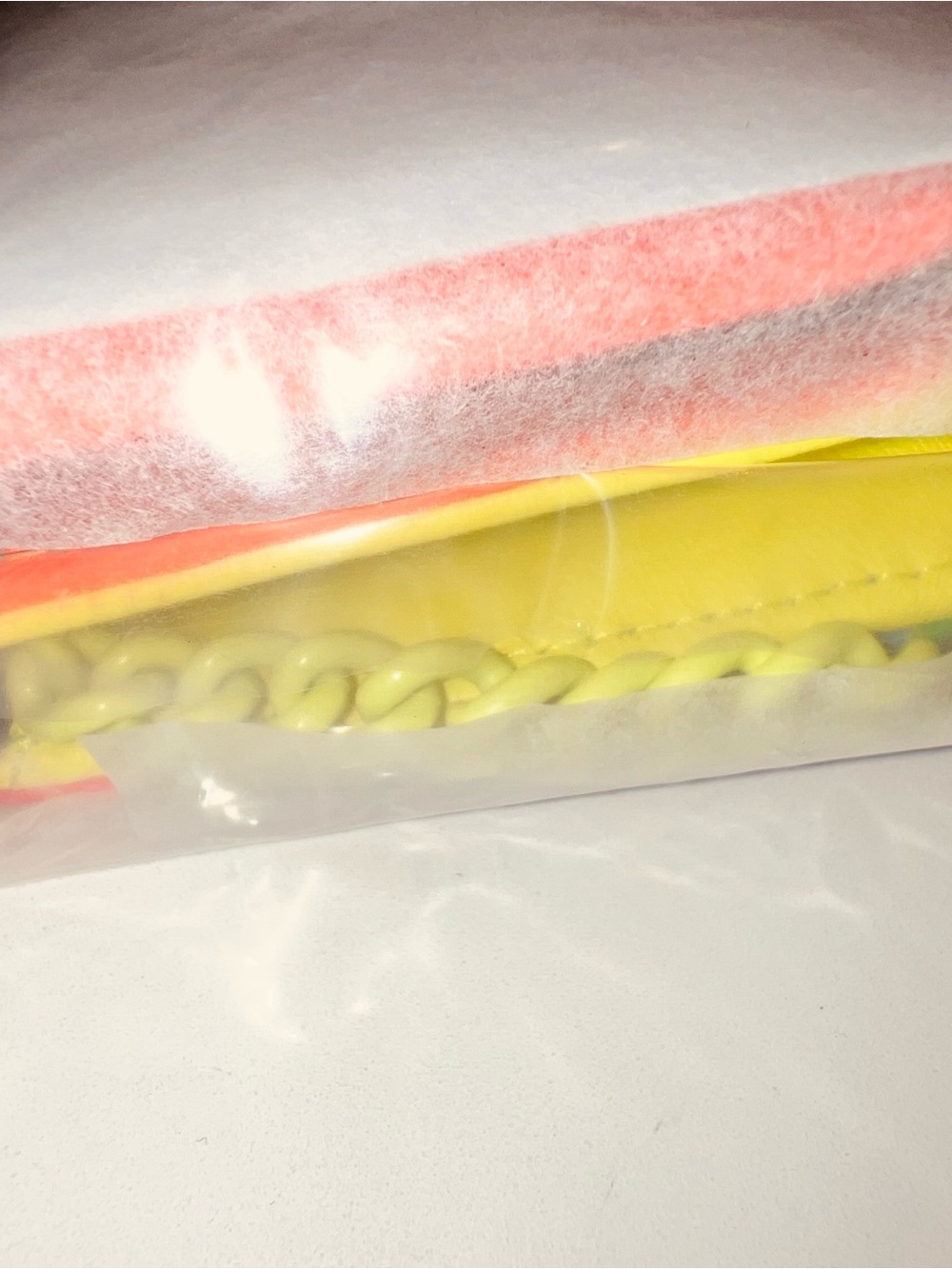 Kurt Geiger London Brixton Rainbow Leather Chain Wallet Neon Stripe Crossbody Ba - Picture 10 of 11